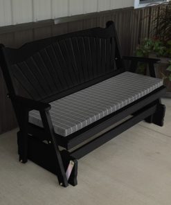 5' Pine Glider in Fanback Design, Black