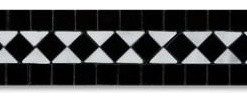 2"x12" Carrara Bias Border Listello, Black, Honed, Marble, Set of 50
