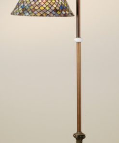 60H Tiffany Fishscale Bridge Arm Floor Lamp