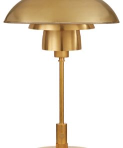 Whitman Desk Lamp in Hand-Rubbed Antique Brass with Hand-Rubbed Antique Brass Sh