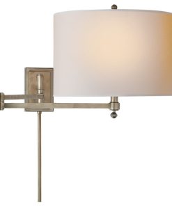 Thomas O'Brien Hudson 1 Light Swing Arm or Wall Lamp in Antique Nickel