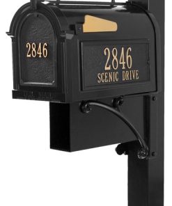 Whitehall Capitol Mailbox with Post, Ultimate Custom Mail Box with Newspaper Ho
