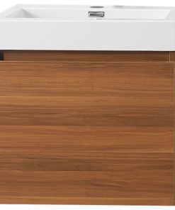 Virtu Zuri 24" Single Bathroom Vanity, Plum With White Polymarble Top