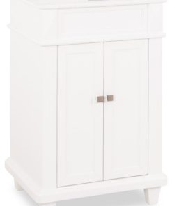 22-7/8"White vanity base, Satin Nickel hardware, clean lines, tapered feet