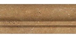 2"x12" European Honed Noce Travertine Single-Step Chair Rail Trim, Set of 50