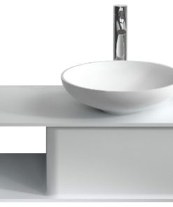31" Polystone Wall Mounted Vanity Only, Glossy White, No Sink