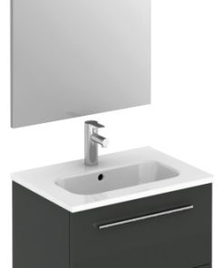 Street Modern Wall Mounted Vanity Set 20", Anthracite With Basin And Mirror