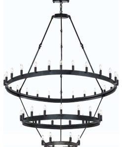 Vintage Barn Metal Castile Three Tier Chandelier Industrial Loft Rustic