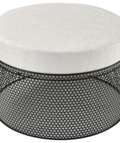 Sterling Bonbon Ottoman In Black