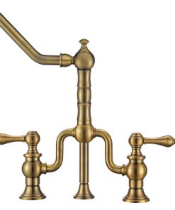 Whitehaus Kitchen Faucet With Antique Brass Finish WHTTSLV3-9771-NT-AB