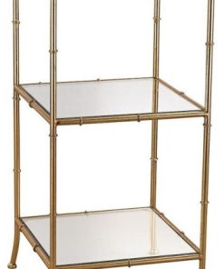 31 Inch Shelving Unit Gold Leaf/Mirror Finish - Furniture - Shelves