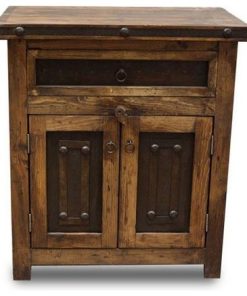 Walker Reclaimed Bathroom Vanity With Metal Accents, 30"x22"x36"