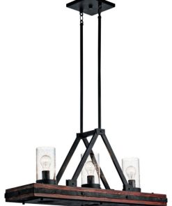 3 Light Island - Lodge/Country/Rustic inspirations - 16.75 inches tall by 10.75