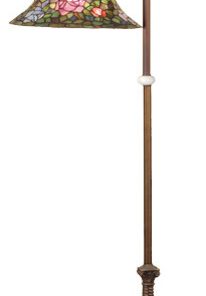 59 High Tiffany Rosebush Bridge Arm Floor Lamp