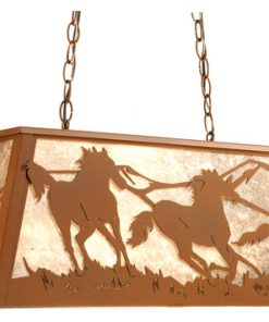 33 Long Running Horses Oblong Pendant
