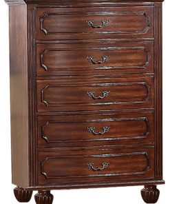 Wooden 5-Drawer Chest, Brown