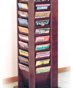 Wooden Mallet Cascade 40 Magazine Spinning Rack in Mahogany