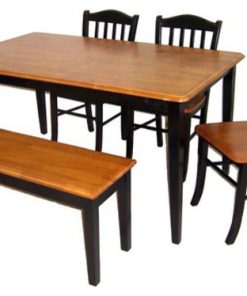 6-Piece Shaker Dining Set, Black/Oak