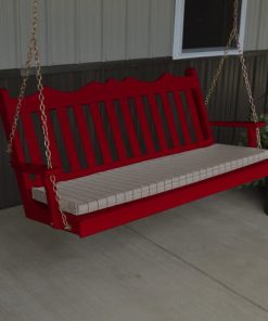 4' Royal English Pine Porch Swing , Tractor Red