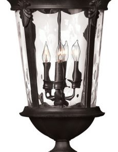 Windsor Outdoor Post Top or Pier Mount Lantern, 4-Light, Black, 30"H