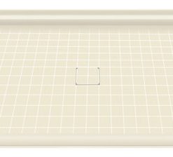 63.5"x37.75" Solid Surface Barrier-Free Shower Base, Biscuit