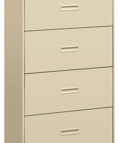 400 Series 4-Drawer Lateral File Cabinet, Putty, 30"x19-1/4"x53-1/4"