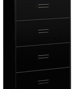400 Series Four-Drawer Lateral File, 30Wx19-1/4Dx53-1/4H, Black