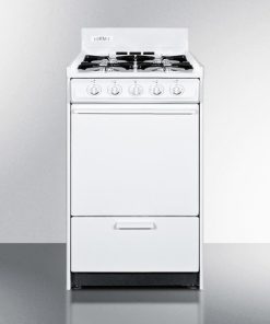 Summit 20" White Gas Range With Electronic Ignition WNM1107