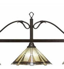 Toltec Lighting 823-BRZ-934 Scroll - Three Light Billiard/Island