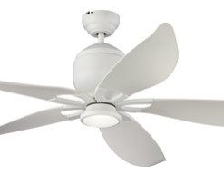 5LLR56D-V1 Lily 56" Ceiling Fan, Brushed Steel, Matte White
