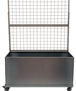 Trellis Corten Trough Planter, With Casters