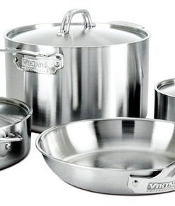 Viking Professional 5 Ply Satin Finish Stainless Steel 7 Piece Cookware Set