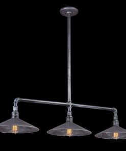 Toledo Island Lighting, 3-Light, Old Silver, 14"W