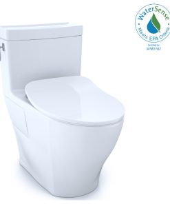 Toto Aimes OneP Elong 1.28 GPF Toilet With CEFIONTECT and Seat Colonial White