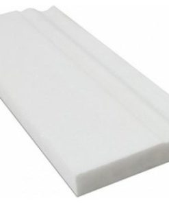 5"x12" European Thassos White Baseboard Trim Molding Marble, Honed, Set of 50