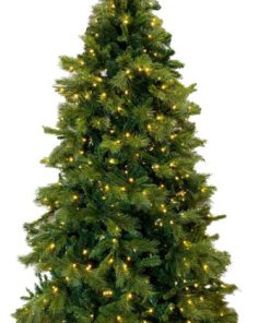 7.5' Pre-Lit Full Mixed Pine Artificial Christmas Tree, White LED Lights