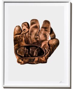 US Army Baseball Glove, Photograph, Back View, White Frame, 27''x35''