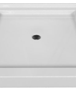 Valley Acrylic Double Threshold Acrylic Center Drain Shower Base 36", White, 36"