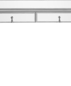 Vanity Table Contemporary Polished Brushed Steel Clear Silver Solid