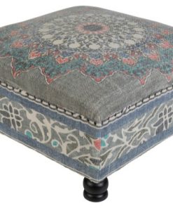 Surya Surat Global Ottoman With Medium Gray And Navy Finish SURA002-323216