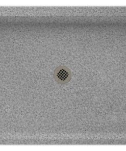 Swan 60.375x32.188x5.5 Solid Surface Shower Base, Gray Granite
