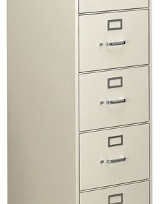 310 Series 5-Drawer, Full-Suspension File, Legal, 26-1/2", Light Gray
