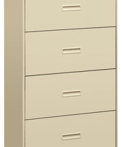 400 Series 4-Drawer Lateral File Cabinet, Putty, 36"x19-1/4"x53-1/4"
