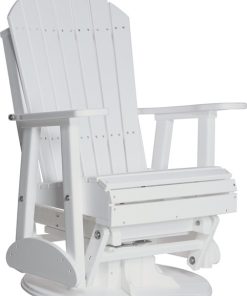 2' Poly Adirondack Swivel Glider Chair, White