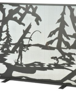 44 Wide X 33 High Fly Fishing Creek Fireplace Screen