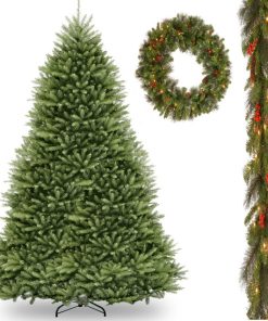 12' Dunhill Fir Hinged Tree,Crestwood Spruce Garland,30" Crestwood Spruce Wreath