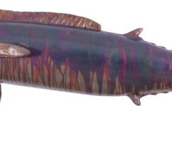 59" L Fish Sculpture Wall Decor Wahoo Fish Copper Patina Finished Resin