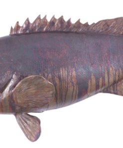 42" L Cod Fish Wall Sculpture Resin Copper Patina Finish Modern