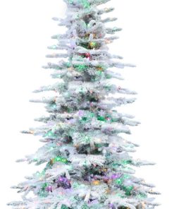 12' Flocked Mountain Pine Christmas Tree With Music