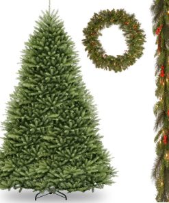 12' Dunhill Fir Hinged Tree,Crestwood Spruce Garland,36" Crestwood Spruce Wreath
